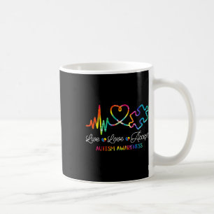Live Love Accept Autismus-Bewusstsein Tie Dye Auti Kaffeetasse