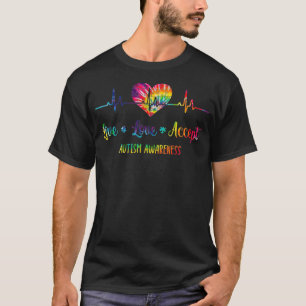 Live Love Accept Autismus-Bewusstsein Tie Dye Puzz T-Shirt