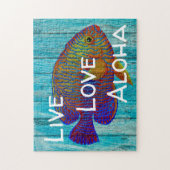 Live Love Aloha Tropical Fish Beach Sign Puzzle (Vertikal)