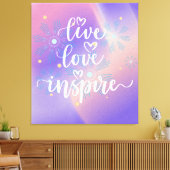 Live, Love and Inspire Quote Leinwanddruck (Insitu (Wohnzimmer))