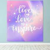 Live, Love and Inspire Quote Leinwanddruck (Insitu (Holzboden))