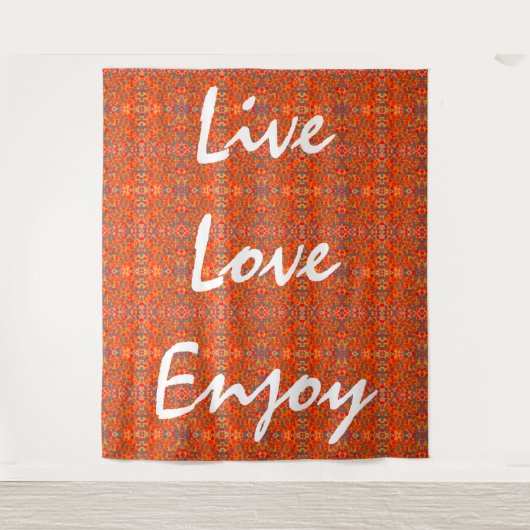 live love enjoy wandteppich (Vorderseite)