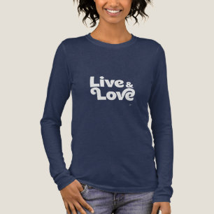 Live & Love Fette Moderne Typografie Langarm-T-Shi Tri-Blend Shirt