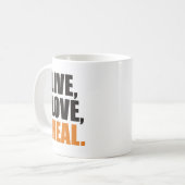 Live, Love, Heal Kaffeetasse (Vorderseite Links)