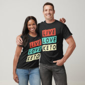 Live Love Keto Retro Weight Loss Healthy Food Keto T-Shirt (Unisex)