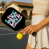 Live Love Pickleball Pink Aqua Purple Pickleball Schläger