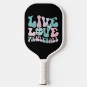 Live Love Pickleball Pink Aqua Purple Schläger (Rückseite)