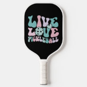 Live Love Pickleball Pink Aqua Purple Schläger (Vorderseite)