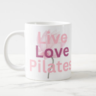 Live Love Pilates Lotus Wellness Ruhe Geschenk für Jumbo-Tasse