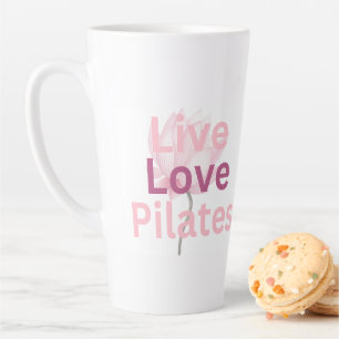 Live Love Pilates Lotus Wellness Ruhe Geschenk für Milchtasse