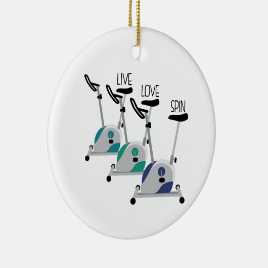 Live Love Spin Keramik Ornament (Rechts)