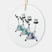 Live Love Spin Keramik Ornament (Links)