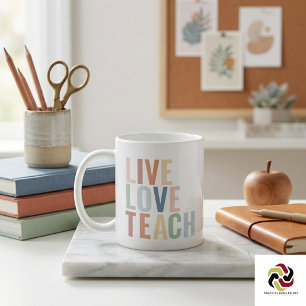 Live Love Teach Regenbogen-Lehrer-Anerkennung Kaffeetasse