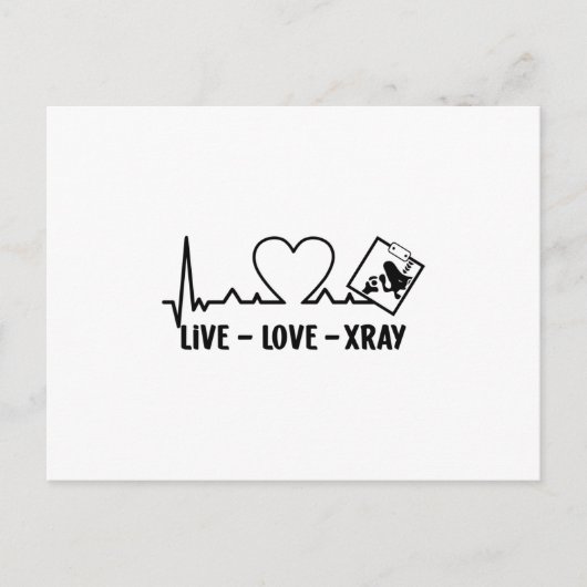 Live Love Xray Radiology Tech Nurse Technologist Postkarte (Vorderseite)