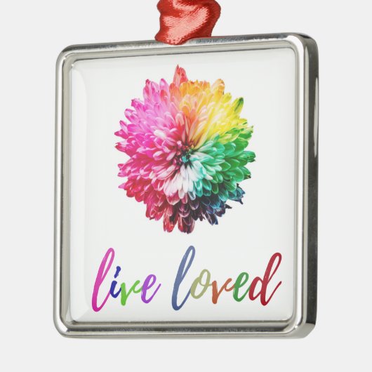 Live Loved Square Ornament Aus Metall (Links)