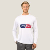 LIVE MAD – Bold Minimal Modern Typography Design Tri-Blend Shirt (Vorderseite komplett)