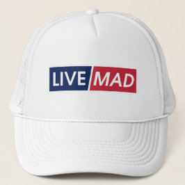 Live Mad Fettgedruckte Typografie-Hut-Design Truckerkappe
