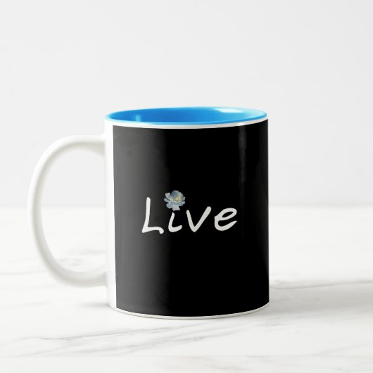 Live Minimalistisch Modernes Schwarz und Weiß 11 o Zweifarbige Tasse (Links)