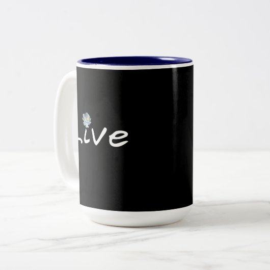 Live Minimalistisch Modernes Schwarz und Weiß 15 o Zweifarbige Tasse (Vorderseite Links)