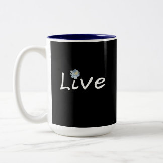 Live Minimalistisch Modernes Schwarz und Weiß 15 o Zweifarbige Tasse