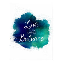 Live mit Balance Typografie Poster