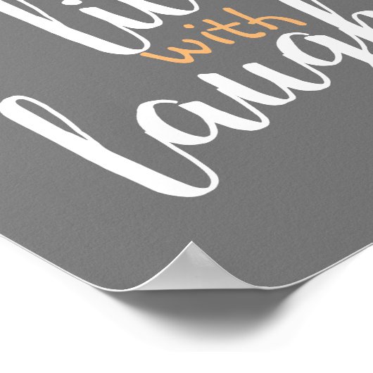 live mit lachender Typografie Poster (Ecke)