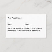 Live Mobile Fingerprinting Terminkarten Terminkarte (Rückseite)