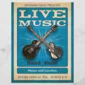 Live Music Dual Gitarre Flyer Blue (Hinten)