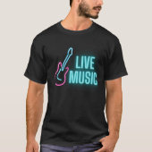 Live Music Neon Guitar T-Shirt (Vorderseite)
