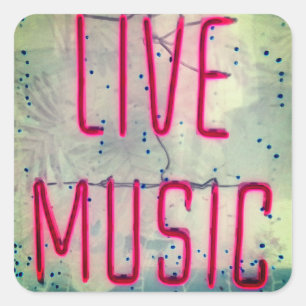 Live Music Quadratischer Aufkleber