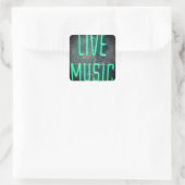 Live Music Quadratischer Aufkleber (Tasche)