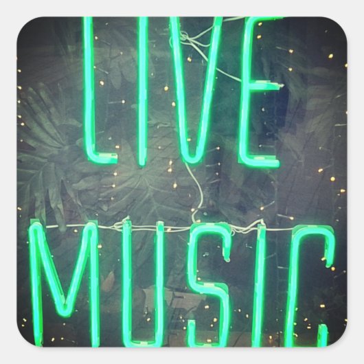 Live Music Quadratischer Aufkleber (Vorderseite)
