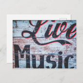Live Music Sign Postkarte (Vorne/Hinten)