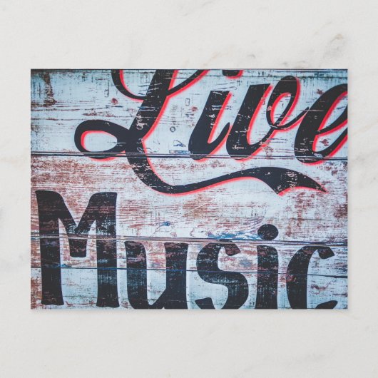 Live Music Sign Postkarte (Vorderseite)