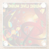 Live Music Slogan farbenfroh Glasuntersetzer (Rückseite)