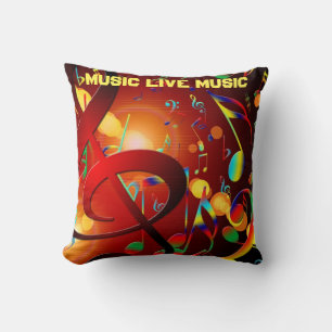 Live Music Slogan farbenfroh Kissen