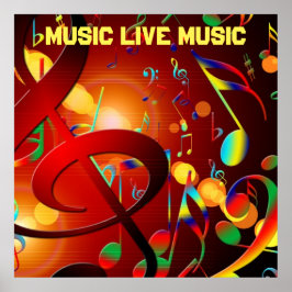 Live Music Slogan farbenfroh Poster
