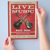 Live Music Two Gitarre Flyer Red (Hand)