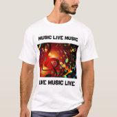 Live Music White Slogan T-Shirt (Vorderseite)