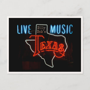 Live-Musik Texas-Neonschild-Foto Postkarte
