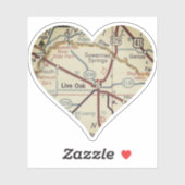 Live Oak FL Map Aufkleber (Blatt)