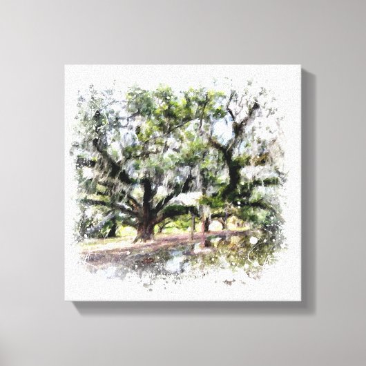 *~* Live Oak New Orleans Living Oaks Kunstmalerei Leinwanddruck (Vorderseite)
