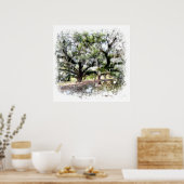 *~* Live Oak New Orleans Living Oaks Kunstmalerei Poster (Küche)