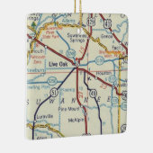 Live Oak Suwannee River Map Keramikornament (Rechts)