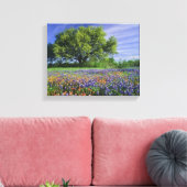 Live Oak & Texas Paintbrush und Texas Leinwanddruck (Insitu (Wohnzimmer))