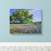 Live Oak & Texas Paintbrush und Texas Leinwanddruck (Insitu (Holzboden))