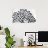 LIVE OAK TREE SKETCH POSTER (Heimbüro)