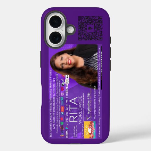 Live On Air with Rita Phone Case for iPhone 16 (Rückseite)