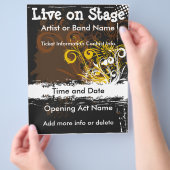 Live on Bühne Floral Grunge Music Flyer (Hand)