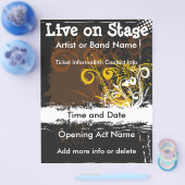 Live on Bühne Floral Grunge Music Flyer (Einzeln)